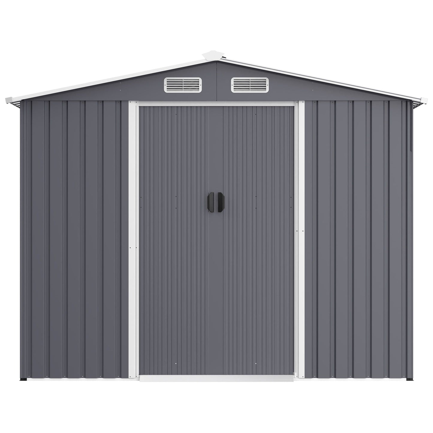 Outdoor Storage Shed Large Metal Tool Sheds, Heavy Duty Storage House With Sliding Doors