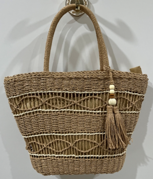 Hollowed-out fashion shoulder bag-Beige-Paper-40 * 11 *25cm-1 piece