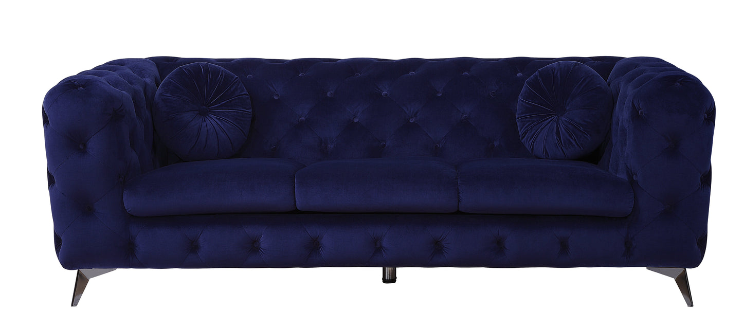 Atronia Blue Velvet Sofa