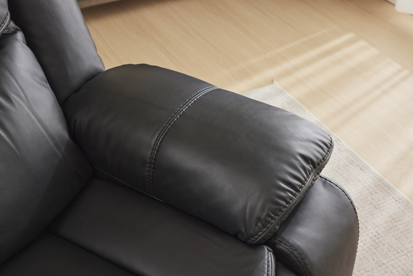 Black Color Air Leather Recliner Chair with Vibration and Heating