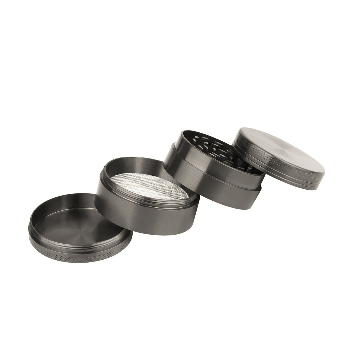 Magnetic Herb Spice Tobacco Grinder 2-inch 4-Piece Zinc Alloy Crusher Kitchen Mill with Pollen Scraper
