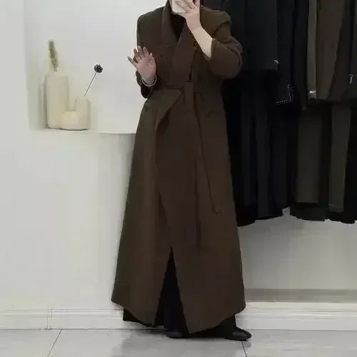 Angora Red Women's Loose Double-Sided Wool Overcoat β Elegant & Cozy
