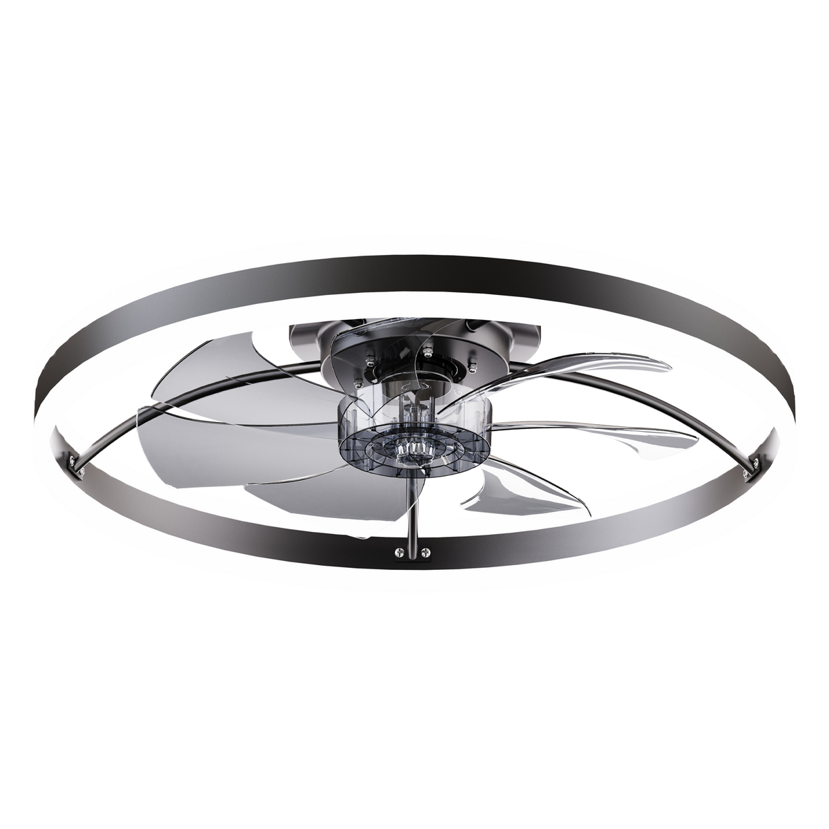 Smart Ceiling Fan with LED Light, 7 Blades Modern Metal Design
