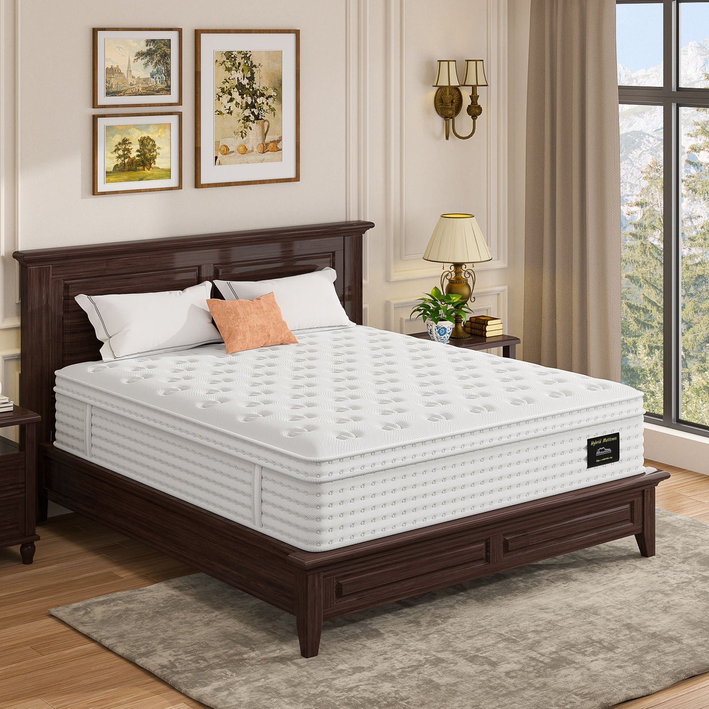 12'' Hybrid Mattress with Memory Foam & Pocket Springs for Pressure Relief