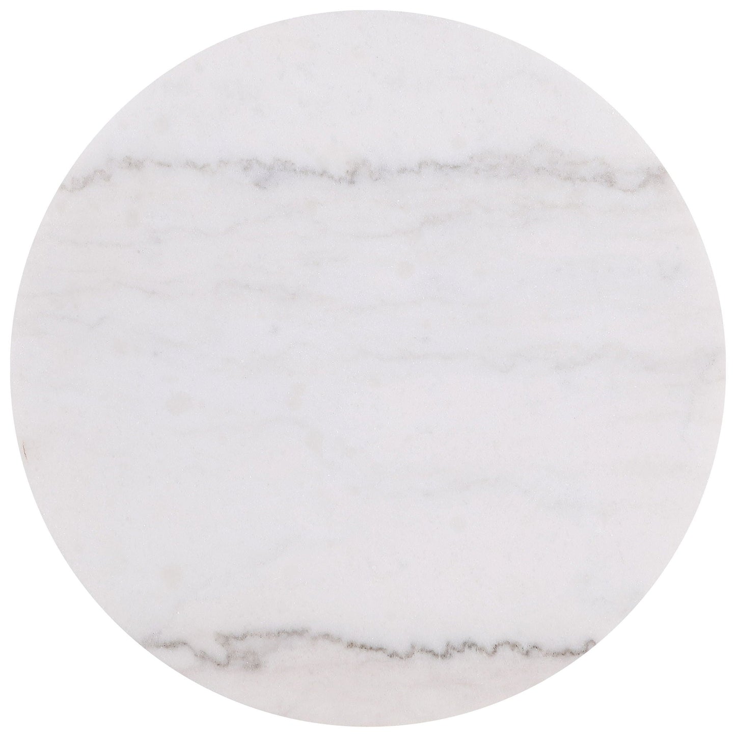 Jason Round White Marble Top Side End Table Greige
