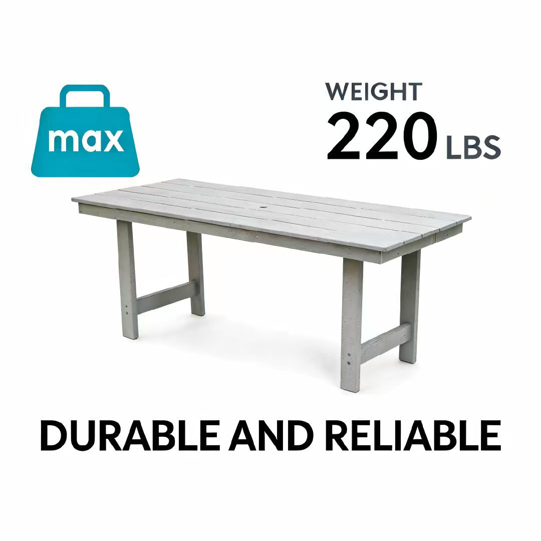 HDPE Patio Dining Family Table with Umbrella Hole