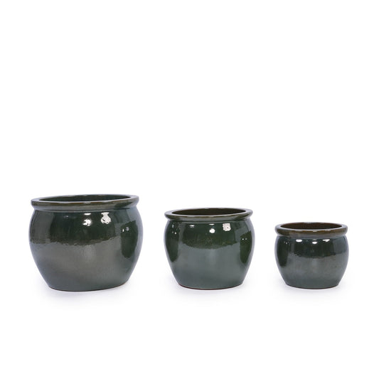 3 Pieces Ceramic Flowerpot Planter for Patio, Garden or Windowsills