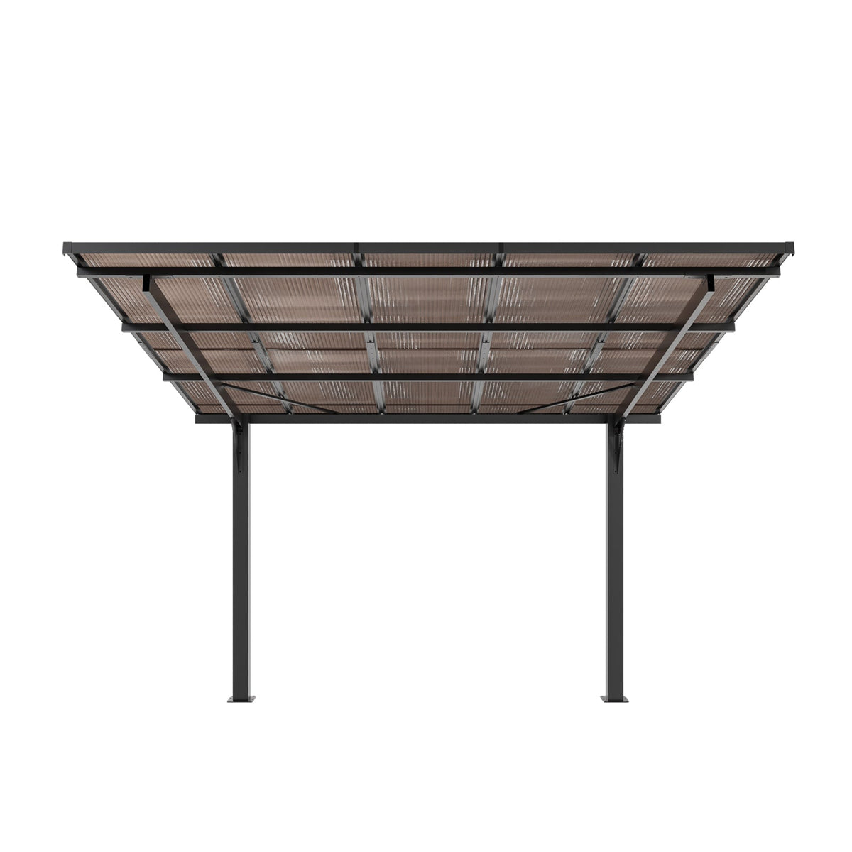 10x10FT PC Roof Carport with Galvanized Steel Frame and Sloped Roof