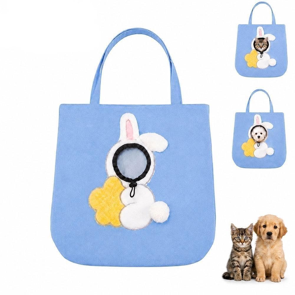 Paw Peek Bag, Breathable Pet Canvas Shoulder Carrier, Cat Dog Tote Colorful Animal Shapes Carrying Bag With Head-Out Design Adjustable Neck Small Dog Cat Carrier For Outdoor Use