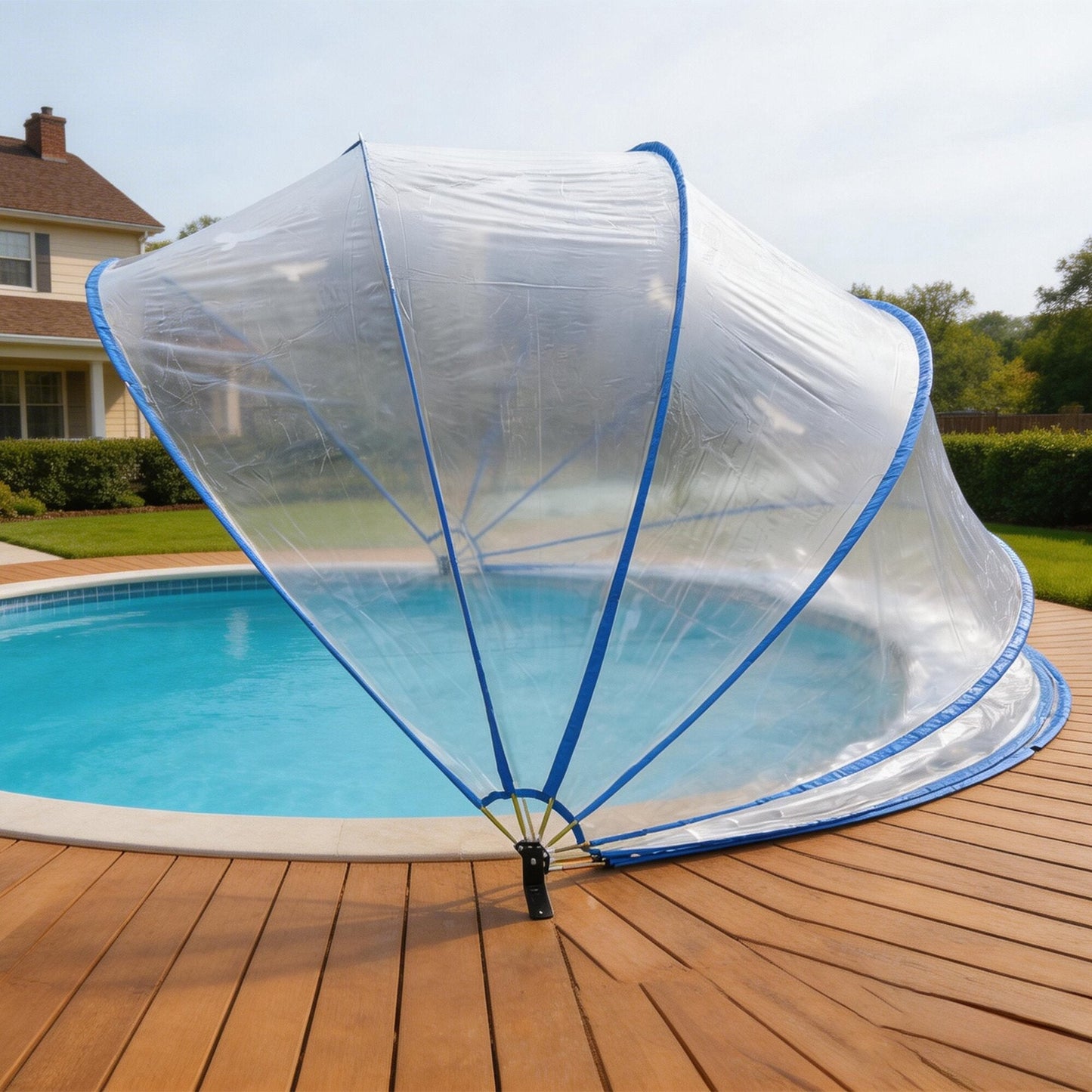 18ft Ground-Mounted Retractable Pool Cover