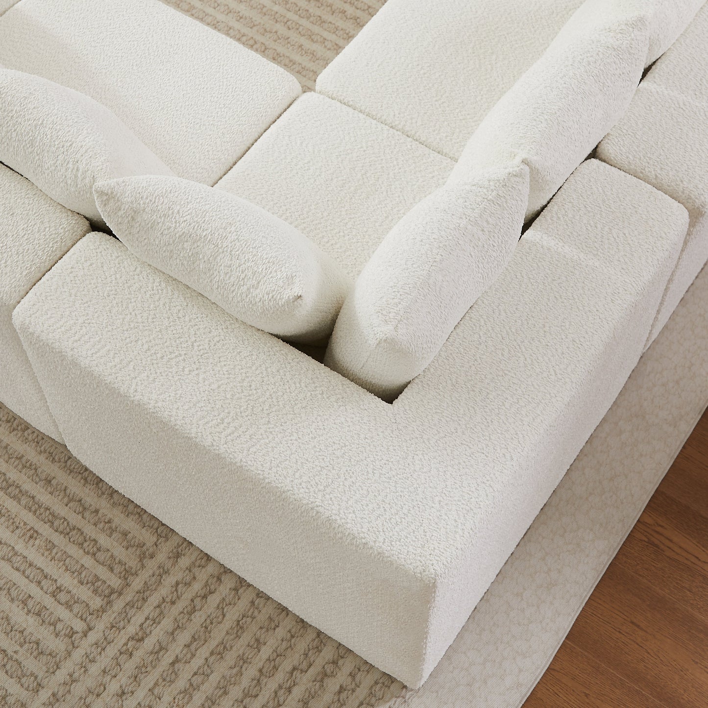151.6-Inch Extra-Large L-Shaped Chenille Sectional Sofa