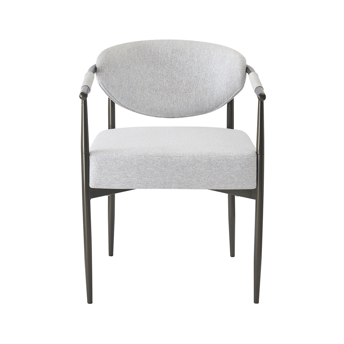 Modern Dining Chairs Set of 2 with Bronze Iron Frame