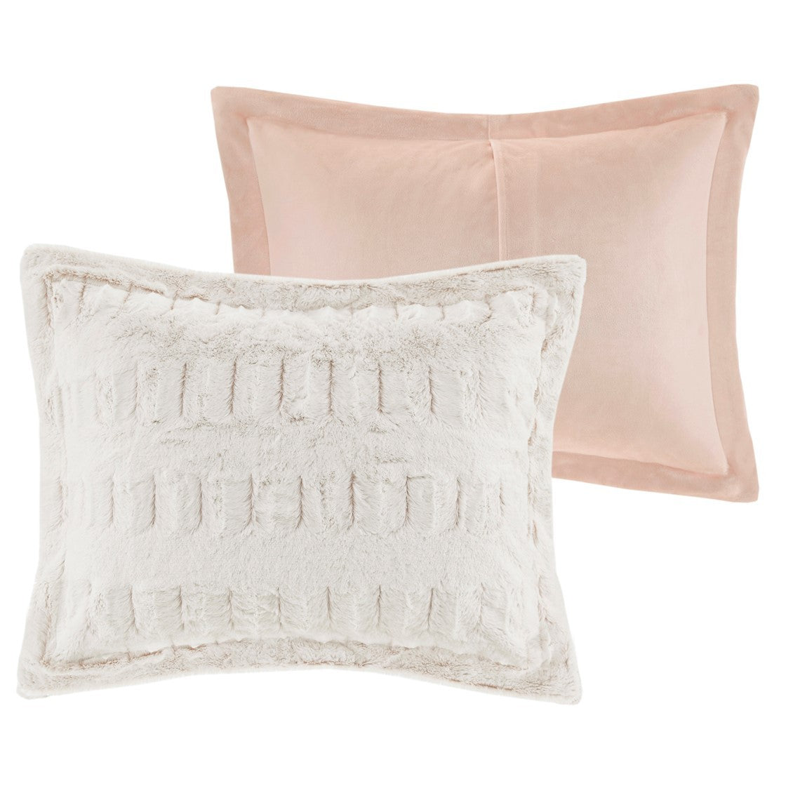 King/Cal King Back Print Long Fur Comforter Mini Set
