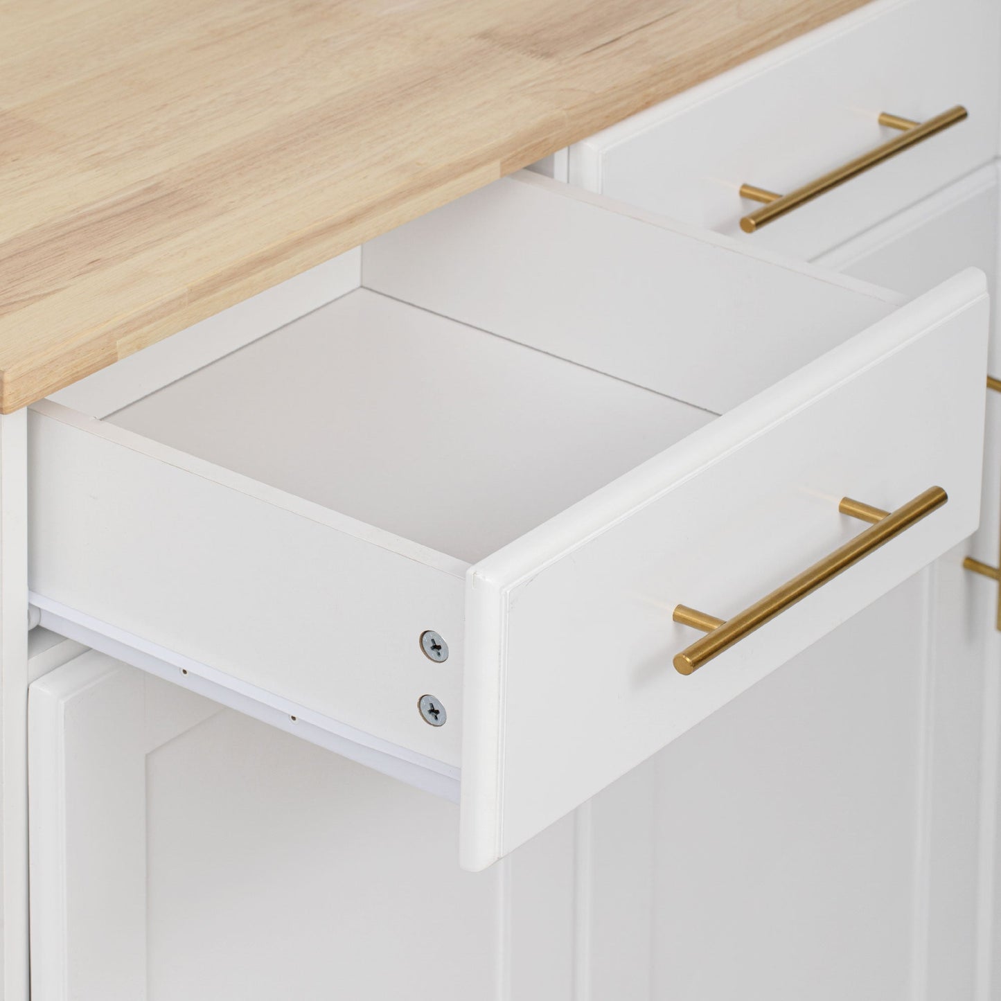 K&K 59.3" Kitchen Island with Storage & Rolling Cart