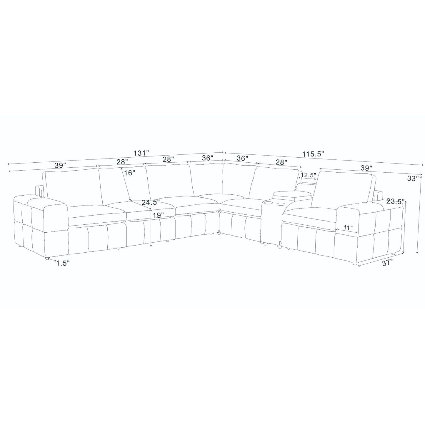 Large - Arm Upholstery Modular Sectional With Custom Configuration - Olive Green