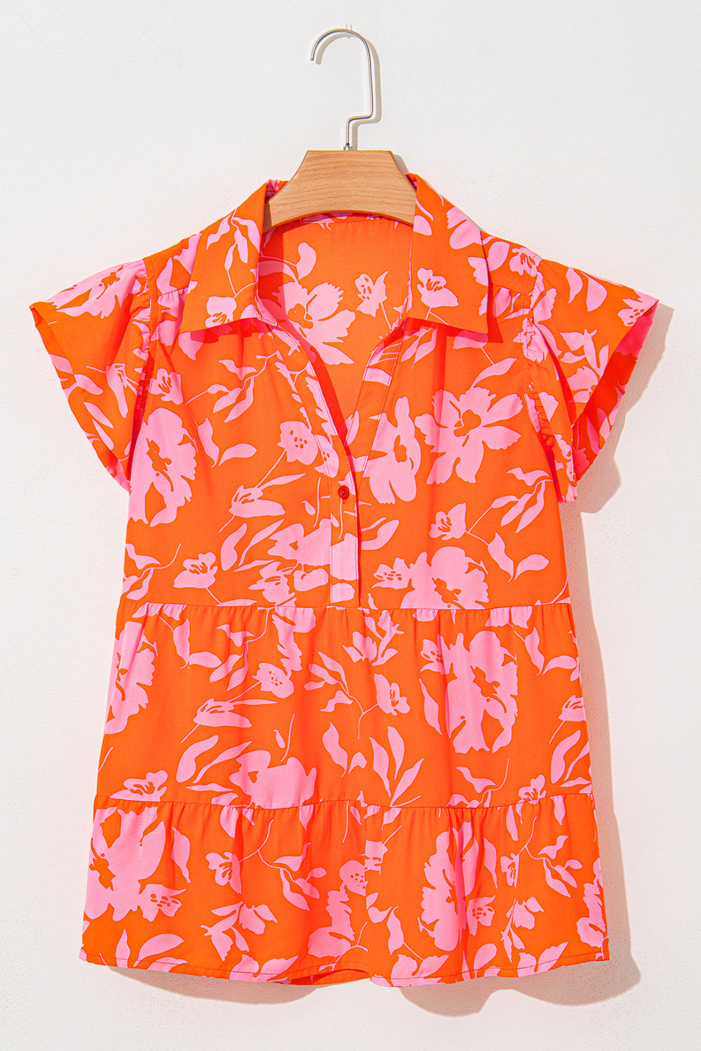 Karla Floral Collared Button Blouse