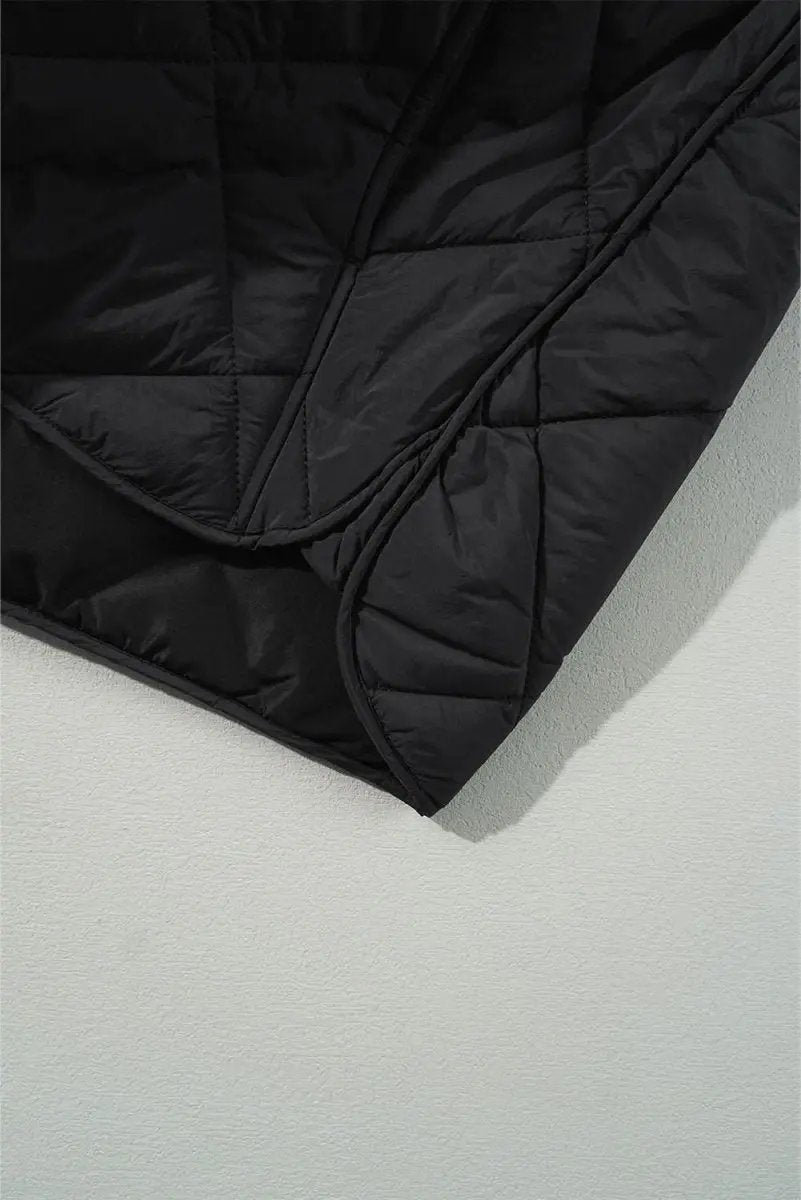 Shirts Love Salve Black Quilted Vest Women's Daily Casual Winter Layering Top