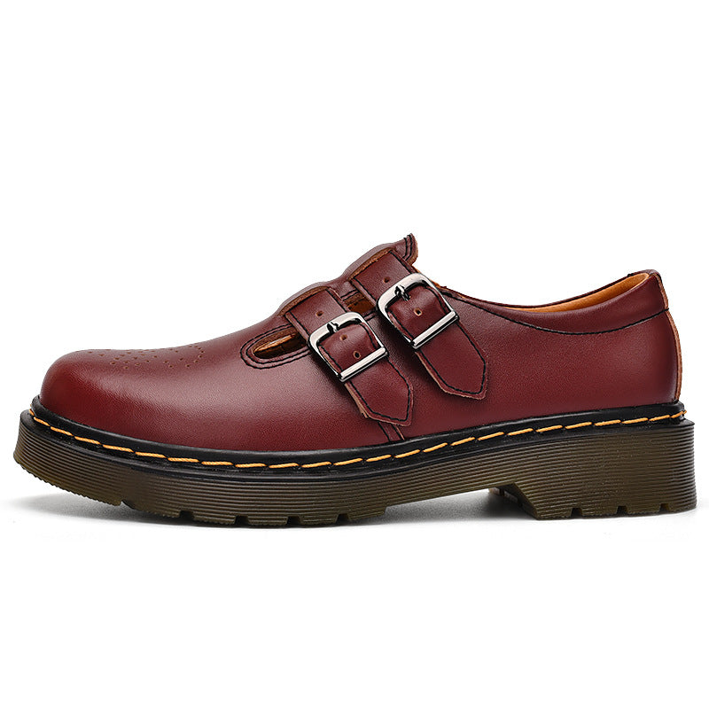 Women's British-style Square-button Retro Casual Loafie Shoes