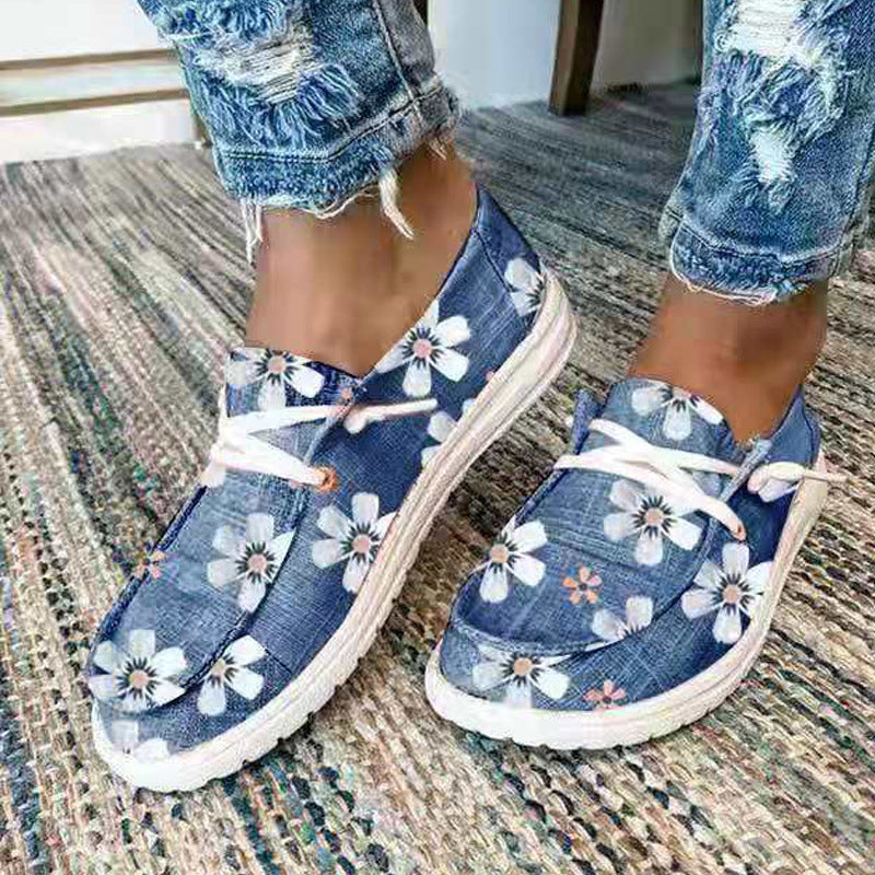 New creative muti-colored different fun patterned Canvas Shoes for Women