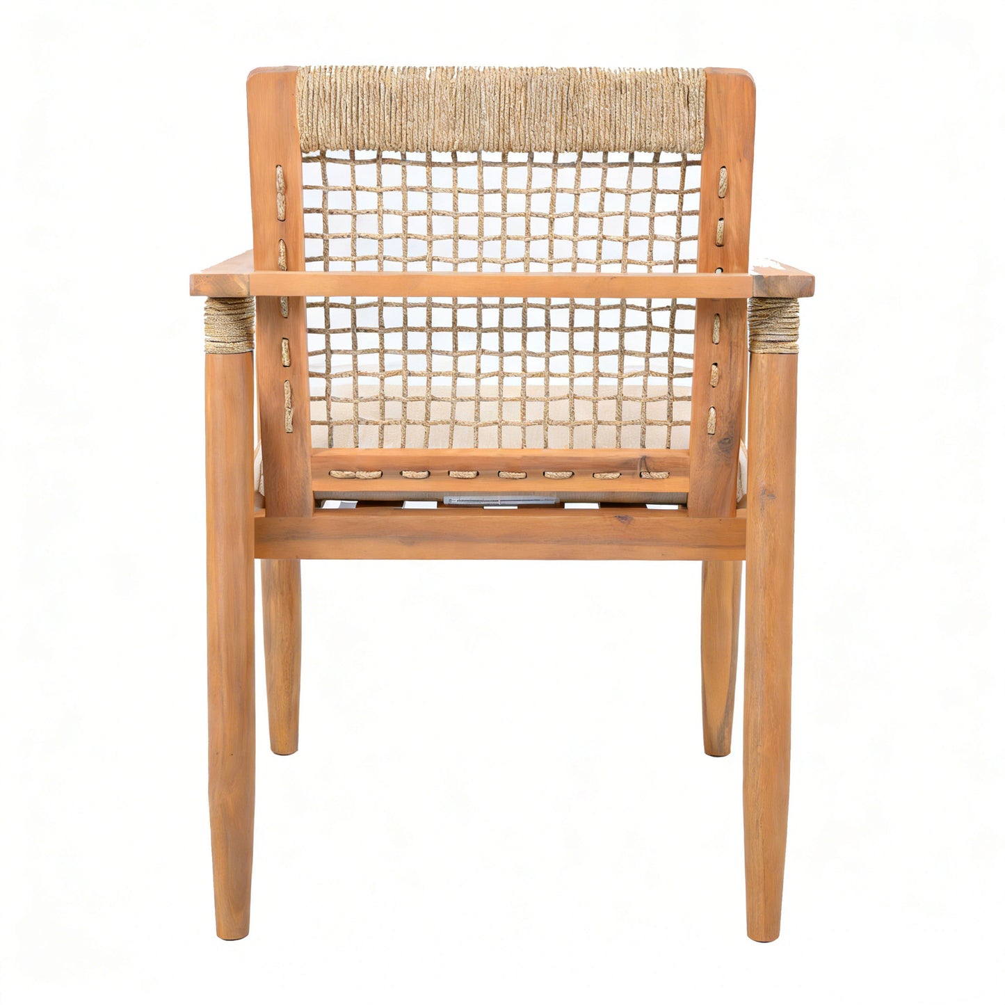 Outdoor Dining Chairs Set of 2 with Acacia Wood and Rope Design