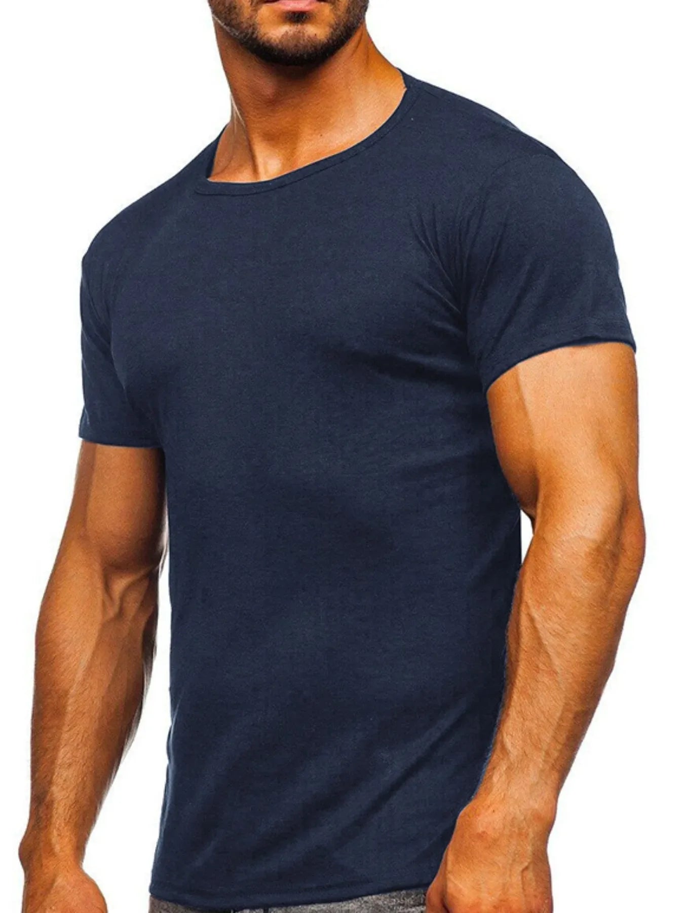 Men's Full Size Classic Fitted Crew Neck T-Shirt Plus Size