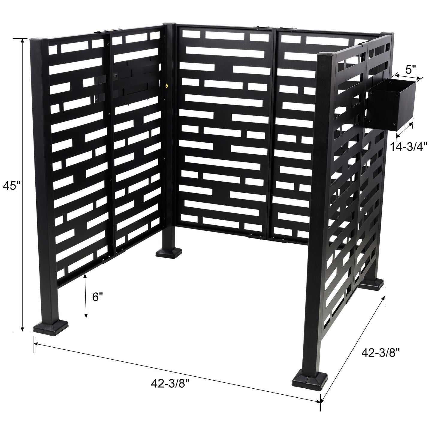 3.5x3.5FT Metal Air Conditioner Privacy Fence with Planter Boxes
