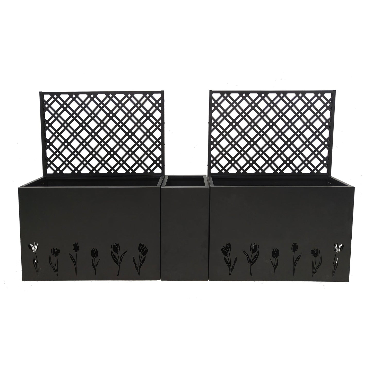 Metal Planter-Trellis Combo Set of 3