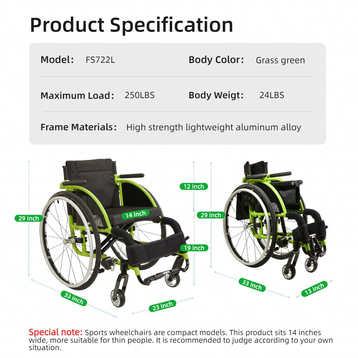 Premium Lightweight Foldable Sport Wheelchair