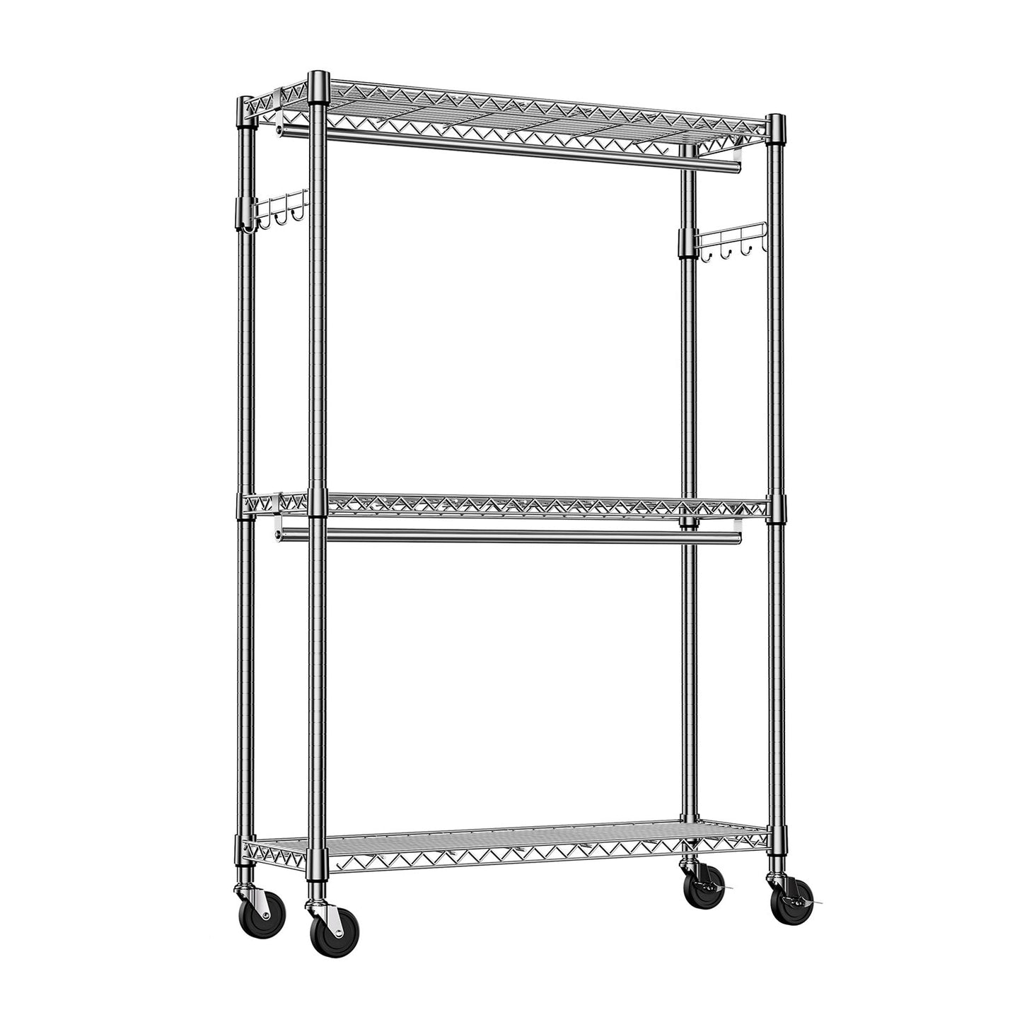 Heavy Duty Rolling Garment Rack with 3 Tiers