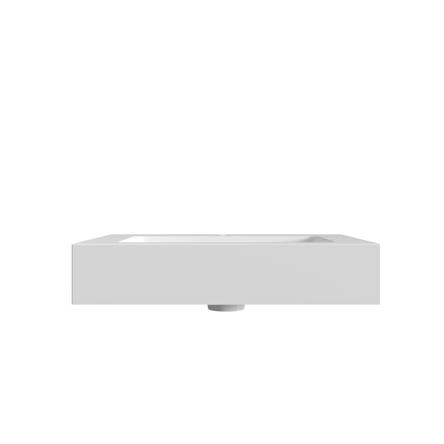 Glossy White Integrated Solid Surface Basin Without Drain & Faucet