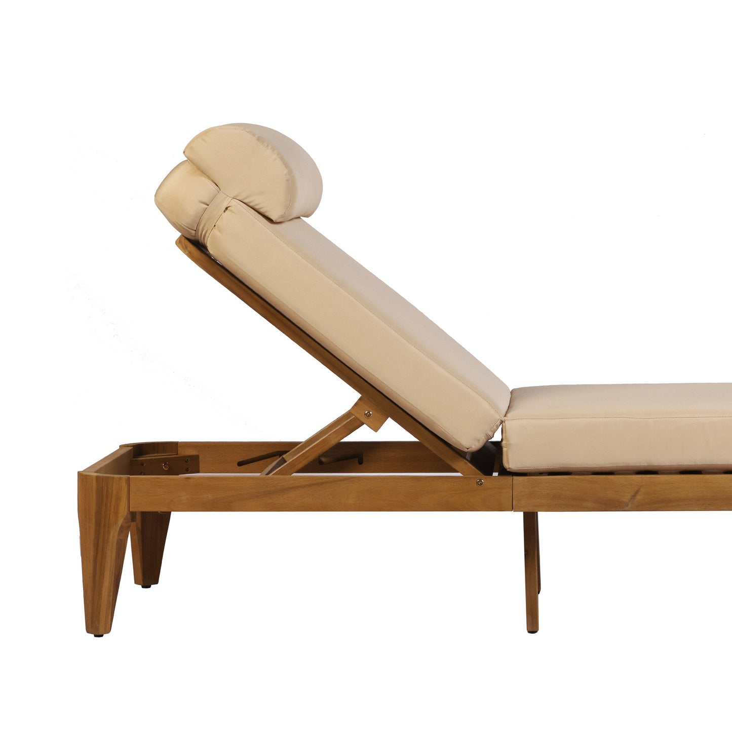 TOPMAX Acacia Wood Chaise Lounge