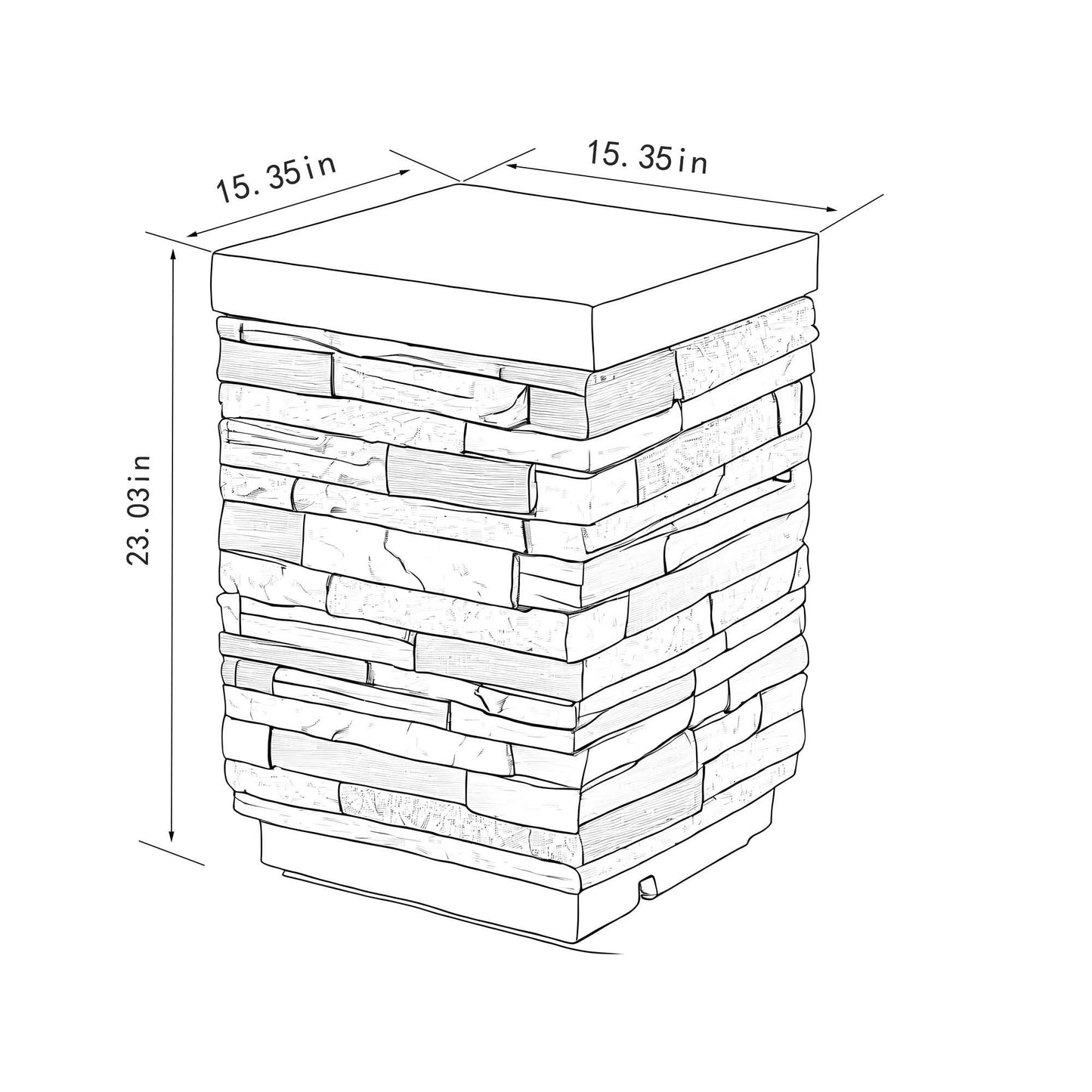 Outdoor Propane Tank Holder Fire Pit Cover Side Table - Sandstone