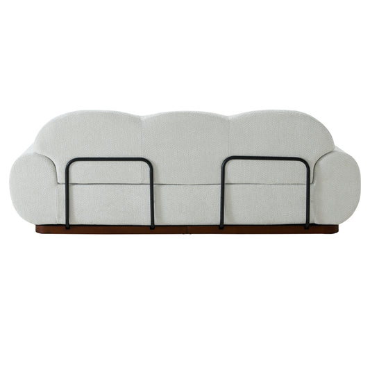 88in Round Arm Cloud Curved 3-Seater Modern Upholstered Boucle Sofa