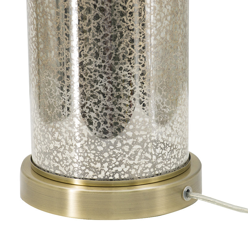 16x16x35 Gold Mirrored Glass Table Lamp with White Fabric Shade