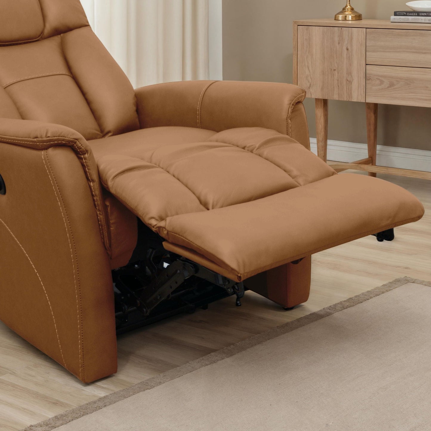 Oslo - Power Recliner With Manual Adjustable Headrest And Power Footrest - Brown