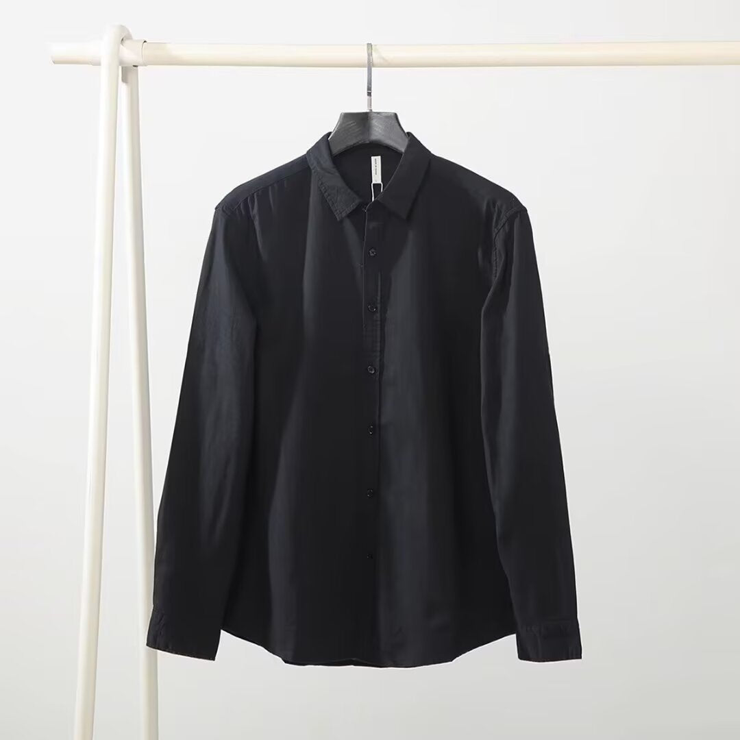Slim-fit Fashionable Mens Shirt, Nouveau Riche Preppy Style, Long Sleeves