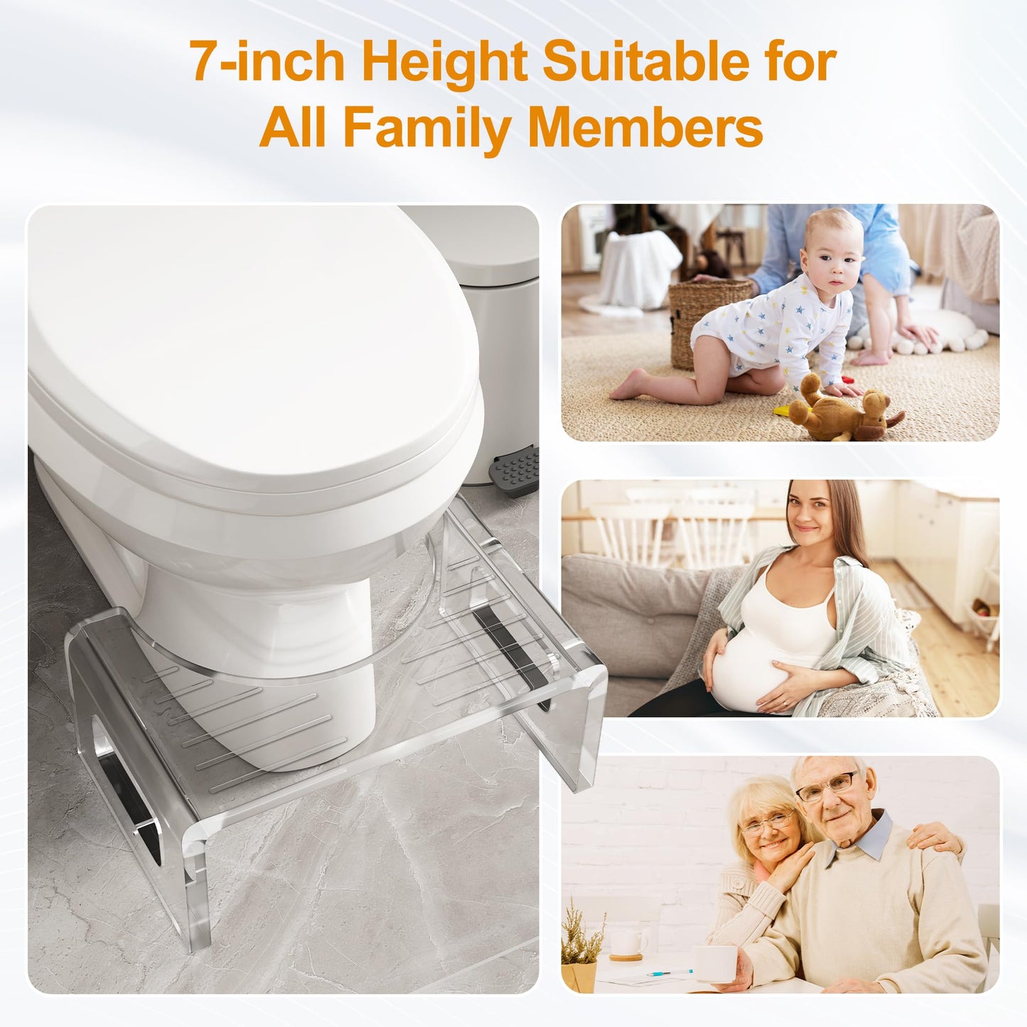 7'' Tall Acrylic Toilet Stool