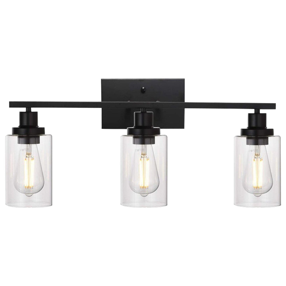 3 Light Wall Sconce Lighting with Clear Glass Shade Bathroom Vanity Lamp Fixture Modern Mounted Light for Porch Mirror Living Room Bedroom Hallway
