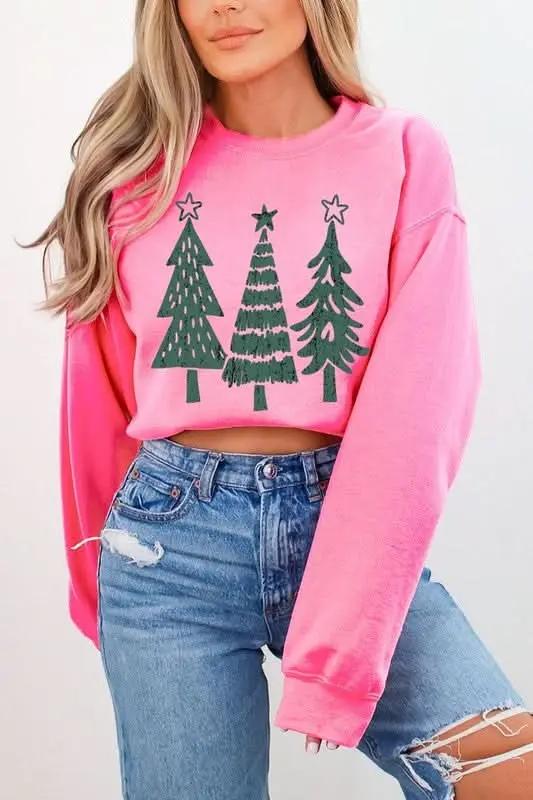 Christmas Tree Fleece Sweatshirt by Color Bear