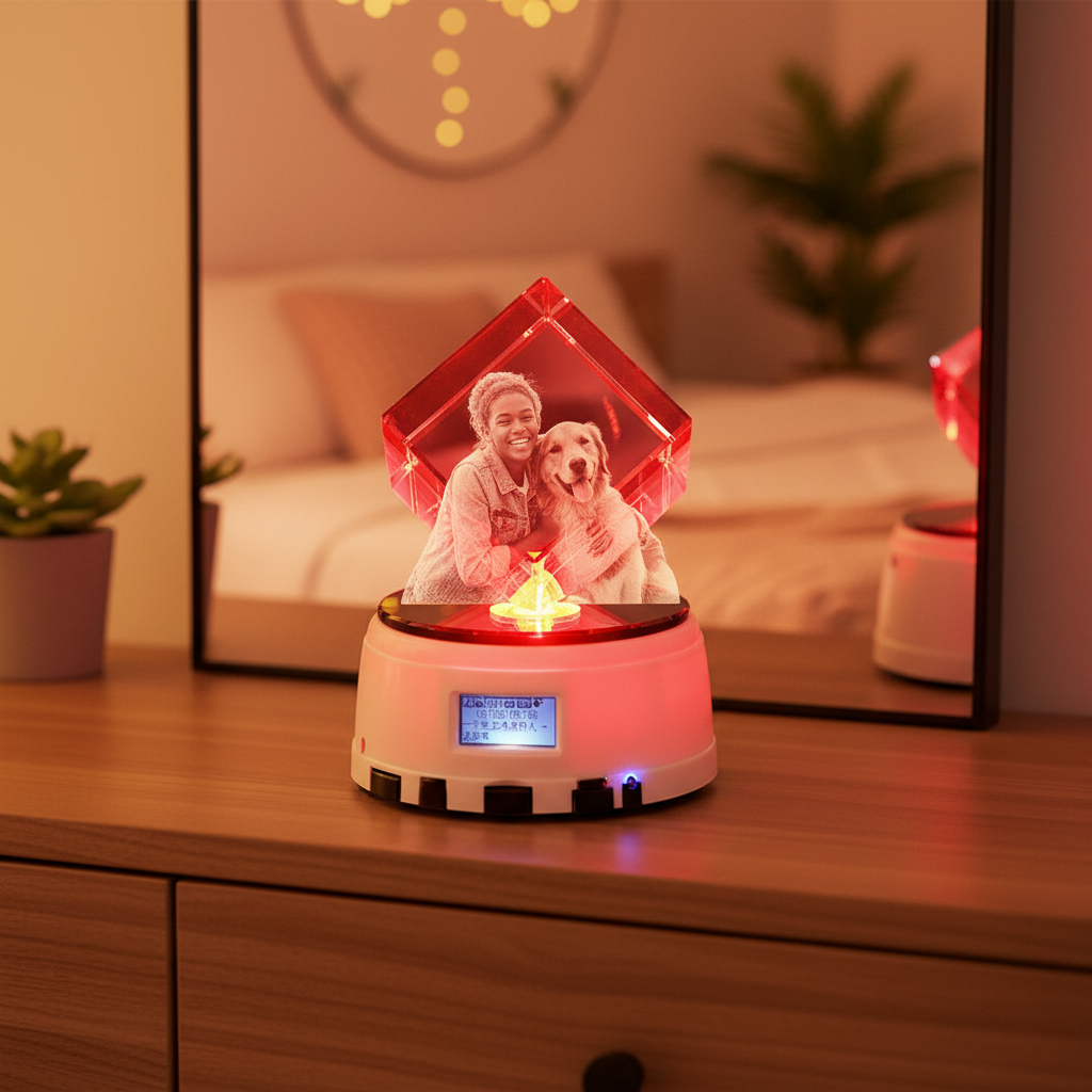 Customized Bluetooth Music Box with Crystal Ball and Photo - Perfect for birthday