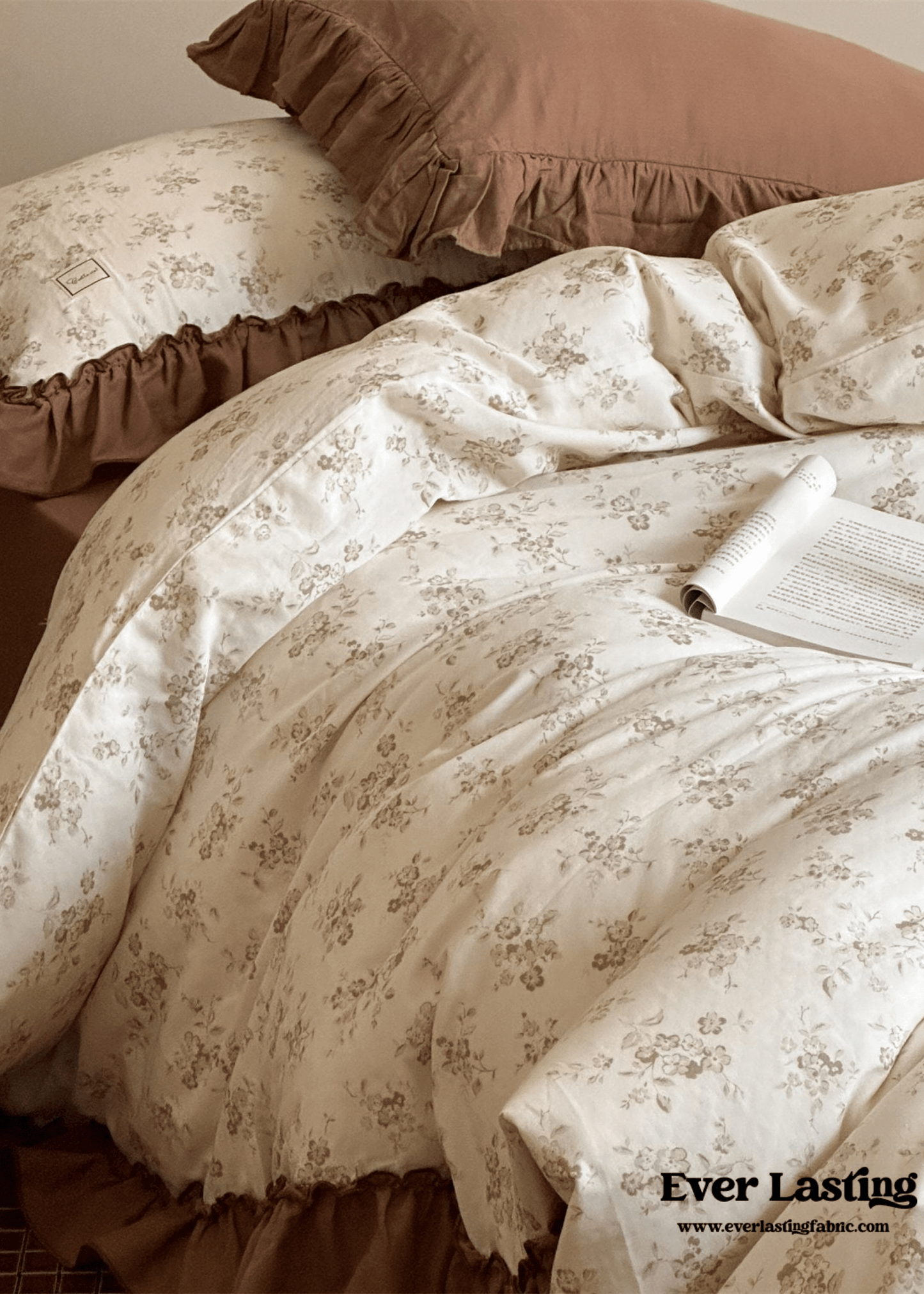 Cottage Inspired Ruffle Bedding Set / Soft Blue