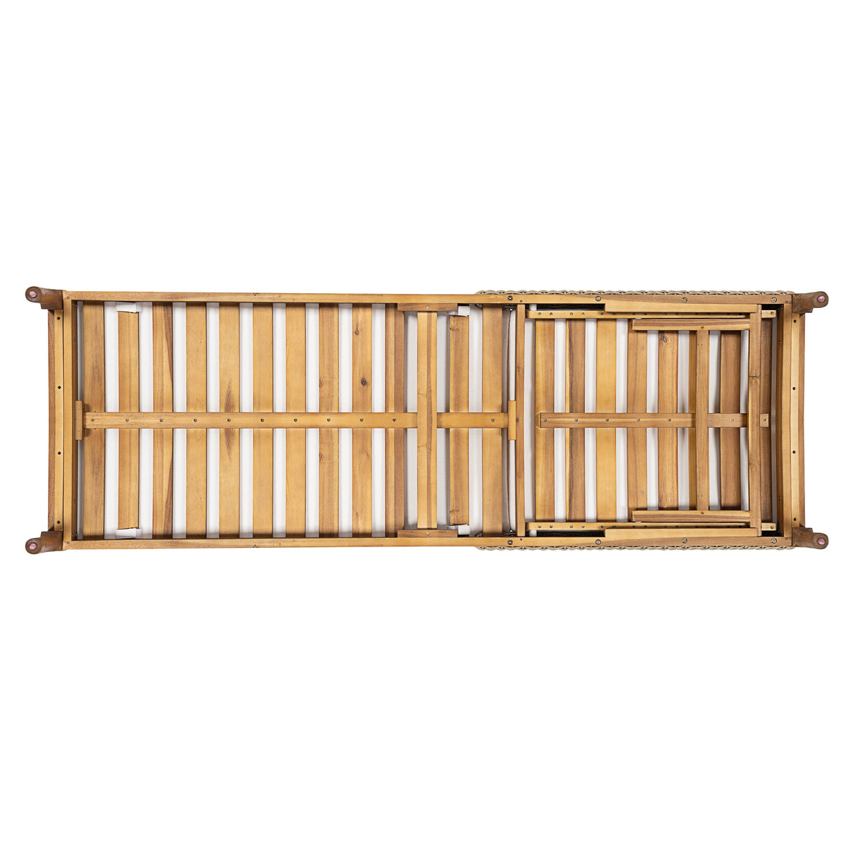 76.8" Solid Acacia Wood Sun Lounger Set of 2 with Cushions