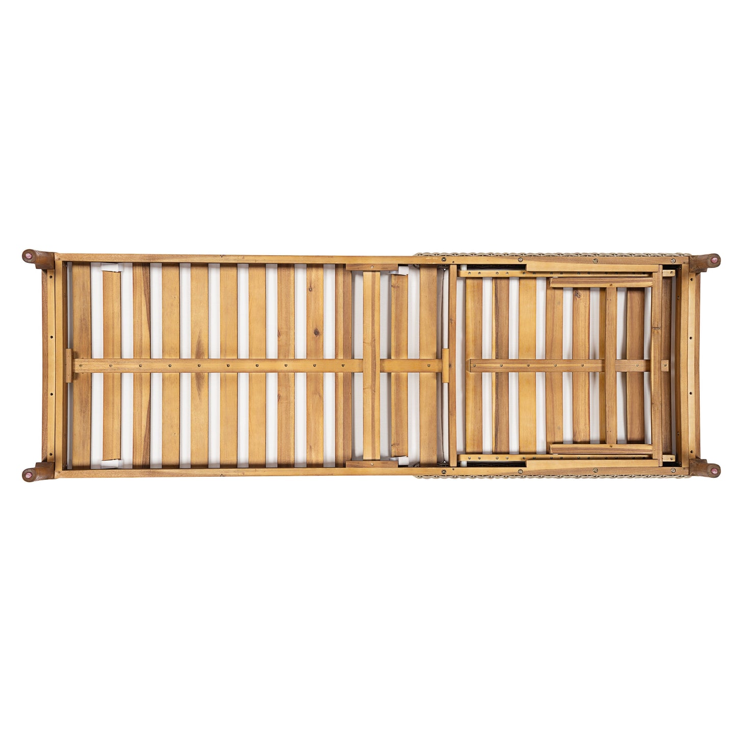 76.8" Solid Acacia Wood Sun Lounger Set of 2 with Cushions