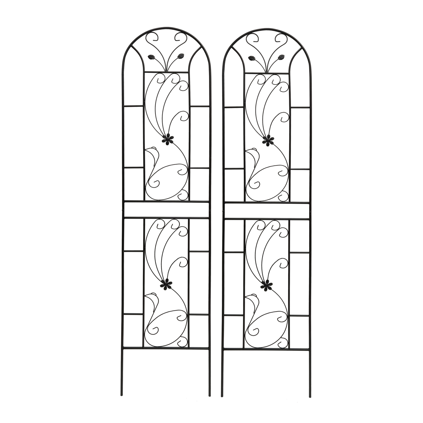 4 Pack Metal Garden Trellis 86.7'' x 19.7'' Rustproof Black