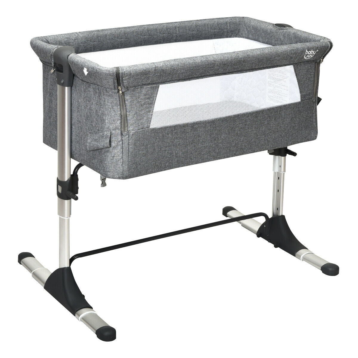 Travel Portable Baby Bed Side Sleeper Bassinet Crib with Carrying Bag-Gray