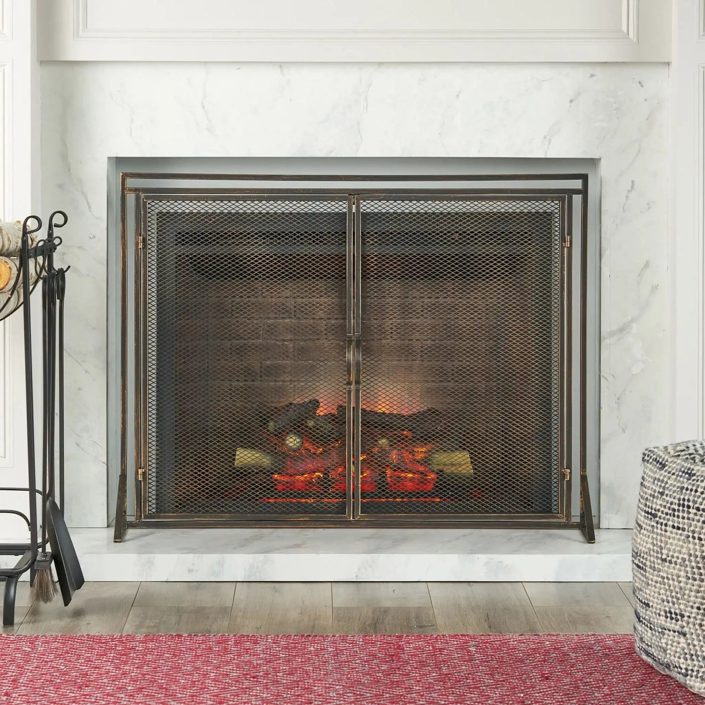 Samantha Iron Fireplace Screen 2 Door Design