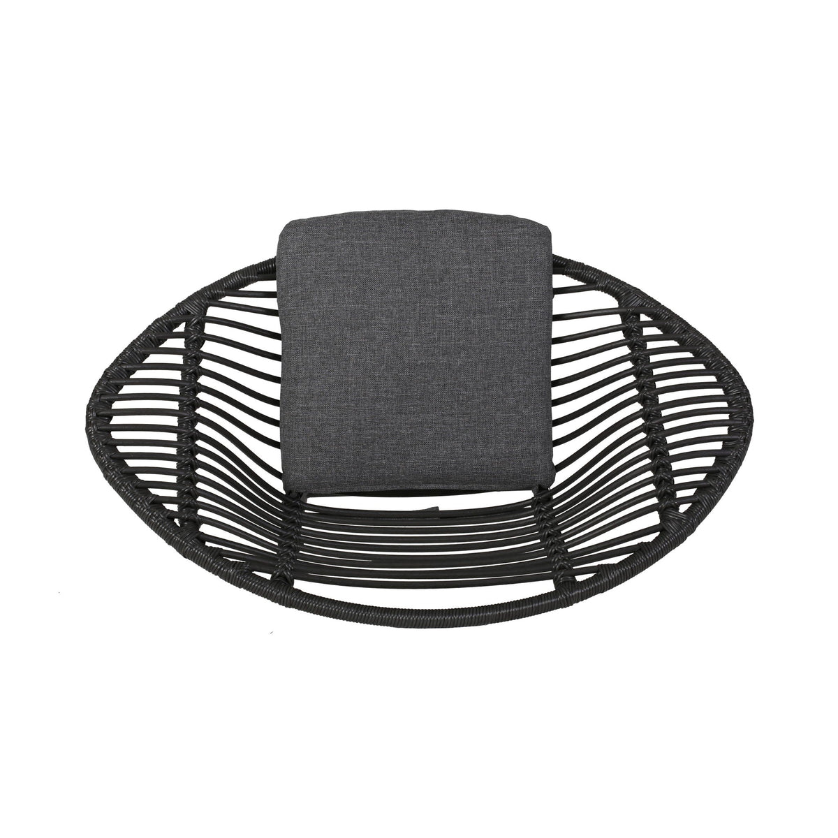 Cordella Outdoor Woven Wicker Chairs with Cushions, Set of 2