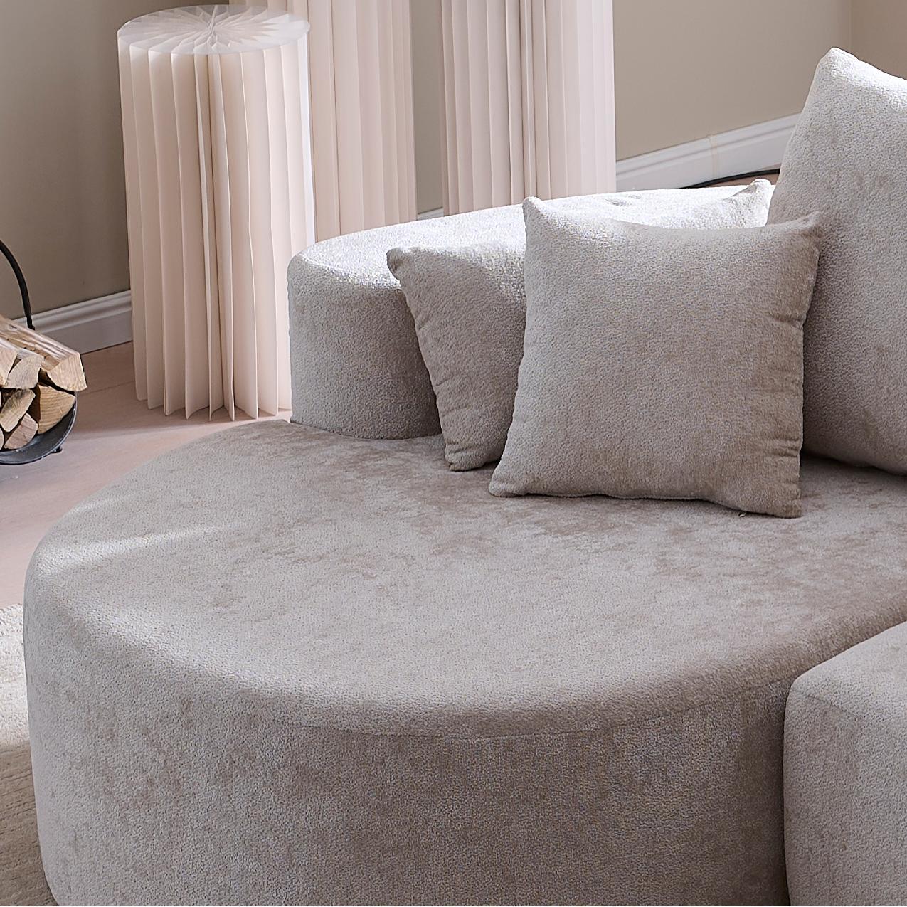 2 Piece Fabric Cloud Curved Sectional Sofa With Chaise