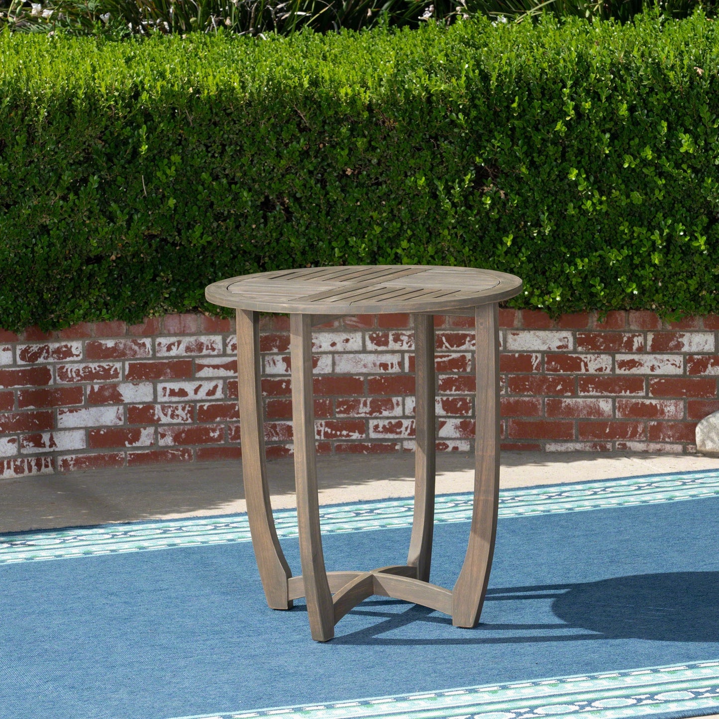 Hermosa Rustic Circular Bistro Table - Gray