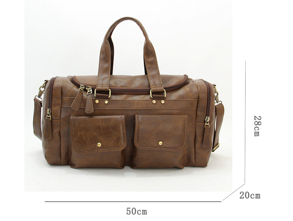 Mens Large-Capacity Vintage Duffel Gym Bag